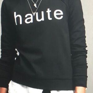 🖤Banana Republic Black 'Haute' Graphic Sweatshirt Size Large 🖤Sold Out Online